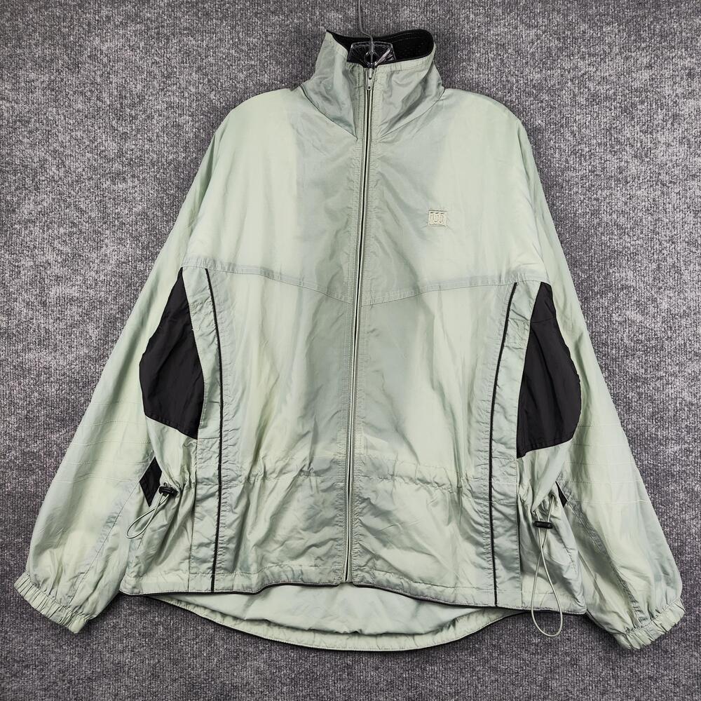 Wilson Jacket Mens XL Green Colorblock Windbreaker Full Zip Lined Adjustable